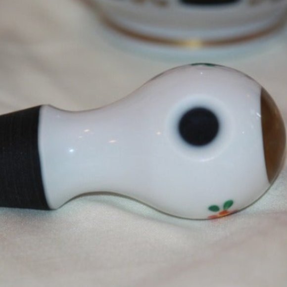 Czech Bohemian Cased Glass Green to White Cruet & Stopper - Picture 5 of 5